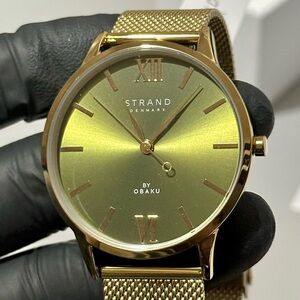 Strand By Obaku Classic S747GXGEMG-DNO Green Dial Gold-Tone Men’s 42mm Watch